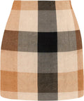 onlypuff Plaid Skirts for Women High Waisted Mini Skirts