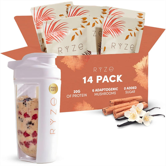 RYZE SUPERFOODS Mushroom Overnight Oats with 20g Protein
