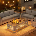 48 in Round Burner Propane Fire Pit Table with LED Light - Cozy