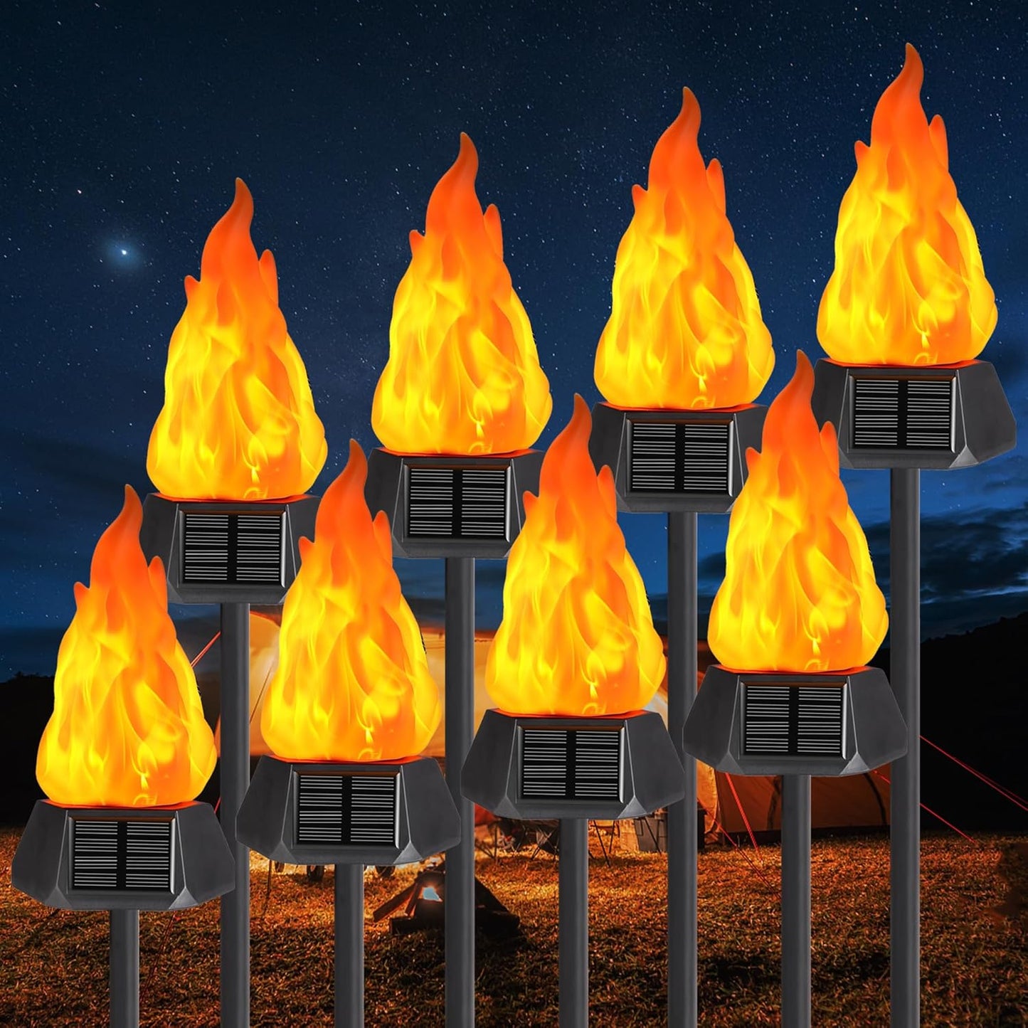 Toodour Solar Halloween Lights Outdoor - Flickering Flame Torches