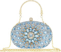 Rhinestone Clutch Purses for Women Evening with Round Pearl Clasp