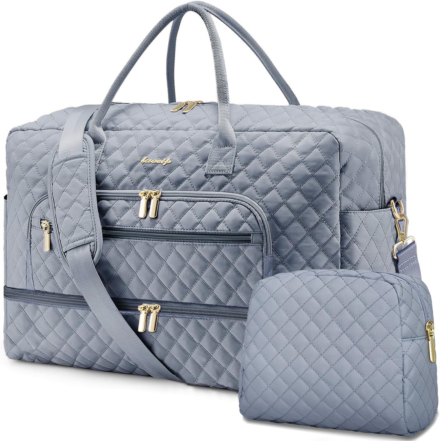 Large Women Travel Duffle Bag with Shoe Compartment and More