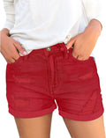 luvamia Womens Ripped High Waisted Denim Shorts - Comfortable Summer