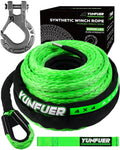 Synthetic Winch Rope with Hook 3/8 in x 92 ft - High Strength Upgrade