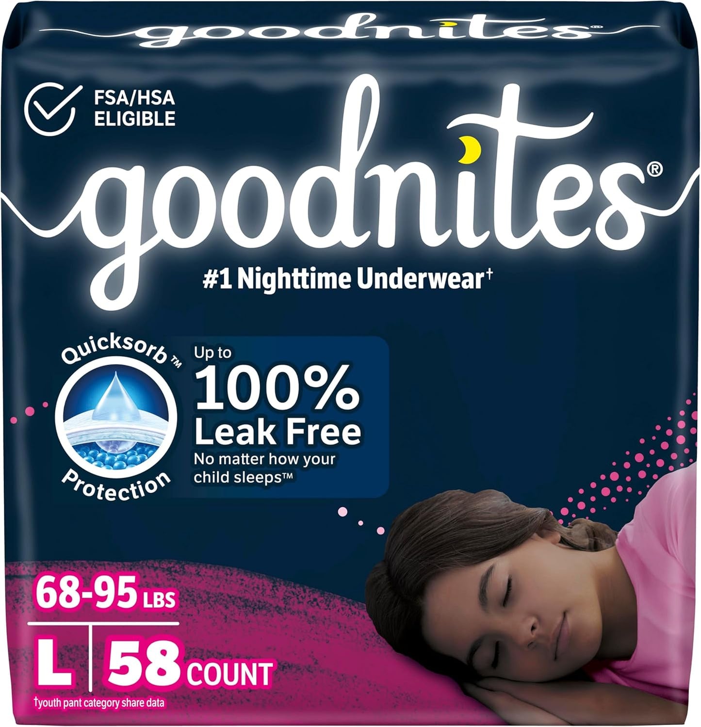 Goodnites Girls' Nighttime Bedwetting Underwear for Comfort