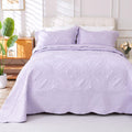 Oversize King Bedspread 120x120 Lavender Quilt Set - Lightweight