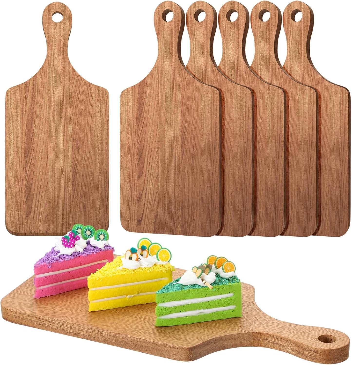 6 Pcs Wooden Cutting Boards for Kitchen and Charcuterie Trays