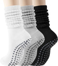 Non Slip Pilates Socks: 3 Pairs, Grippy & Stylish!