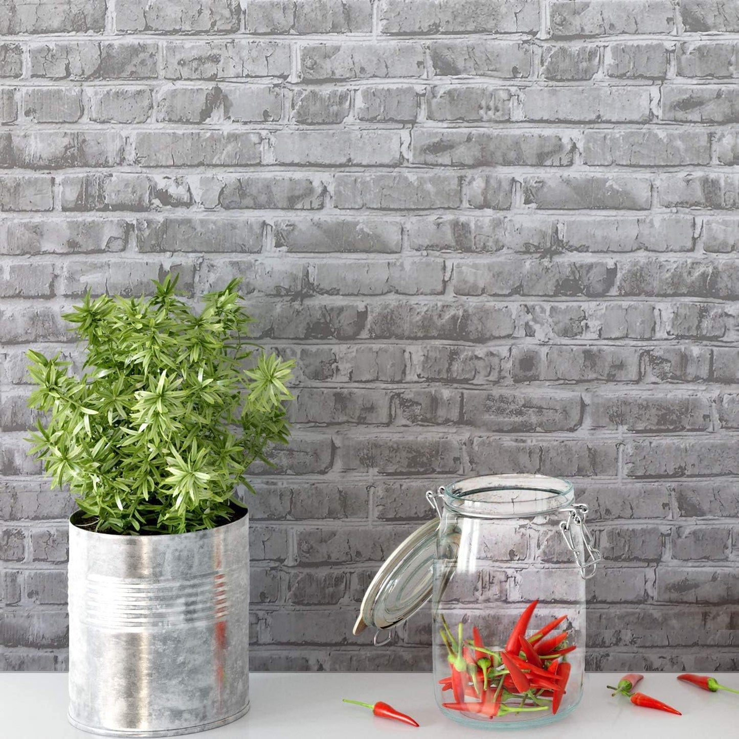 Timeet Grey Brick Wallpaper Peel and Stick for Home Decor