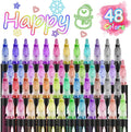 Double Line Outline Super Squiggles Glitter Markers 48 Colors