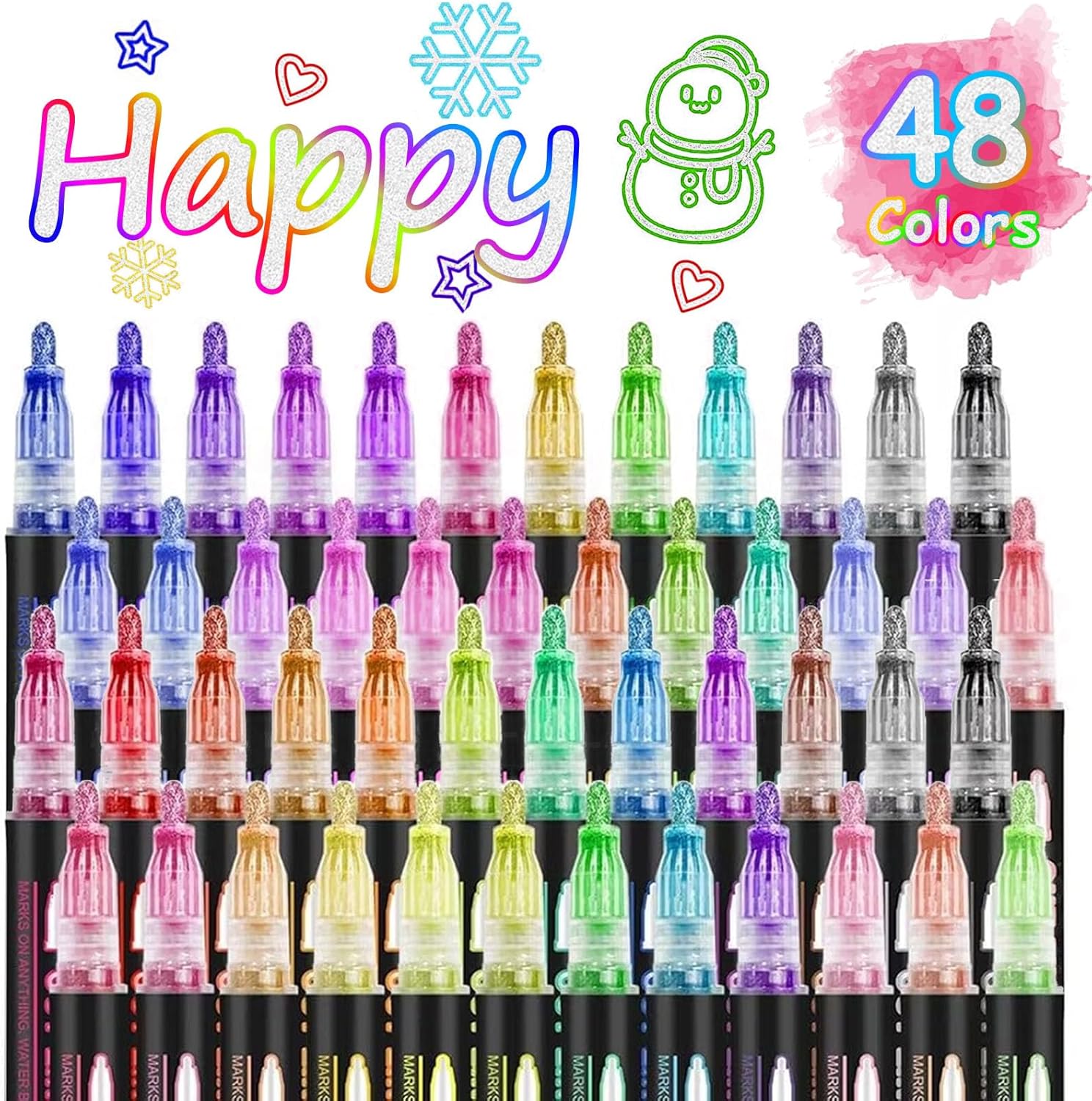 Double Line Outline Super Squiggles Glitter Markers for Art