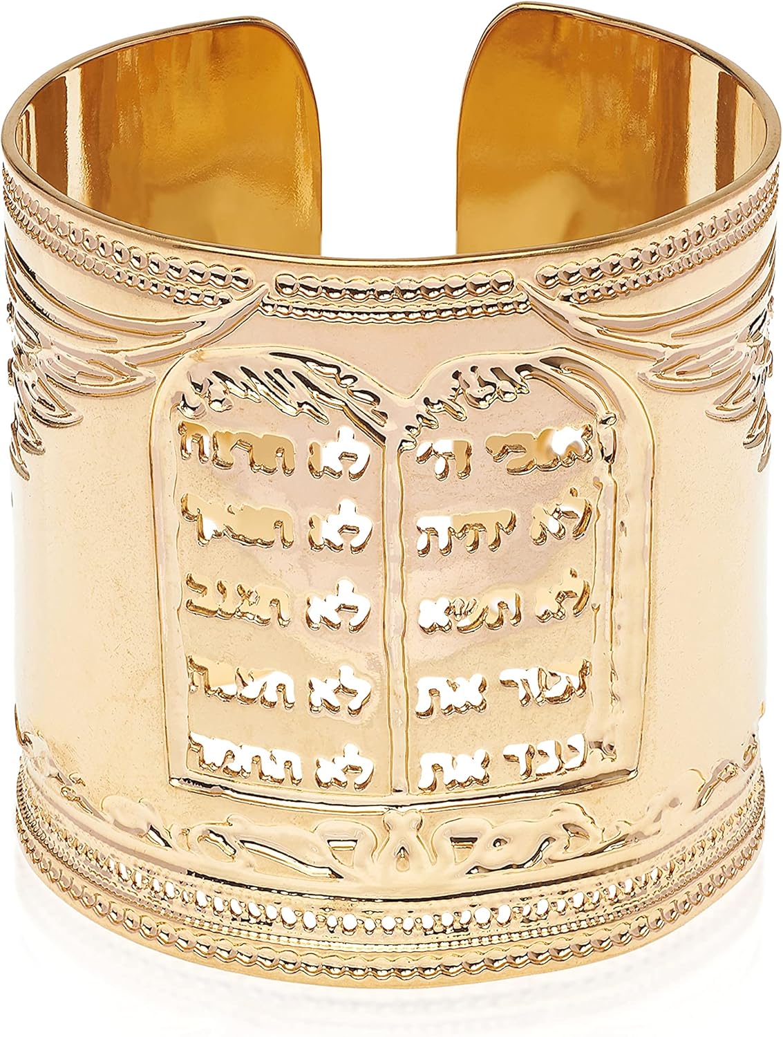 Cuff Bracelet with Ten Commandments - Inspirational Jewish Jewelry