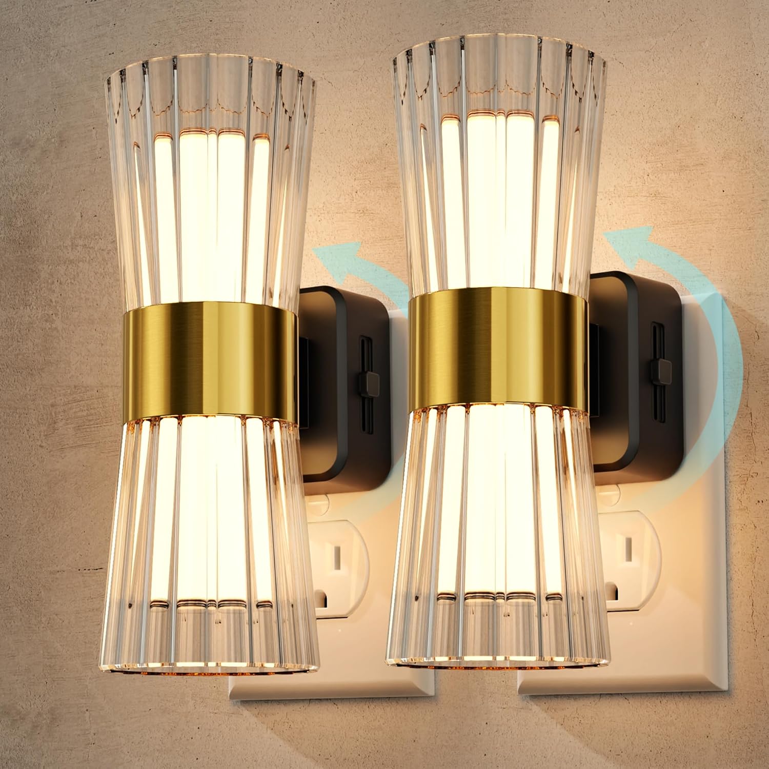 Night Light Plug into Wall with 320 Rotation and Dusk Sensor