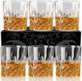 Whiskey Glasses Set of 6 10 oz Rocks Glasses - Thick Heavy Old