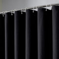 Black Waffle Shower Curtain Set 72x72 - Heavy Duty Hotel Feel
