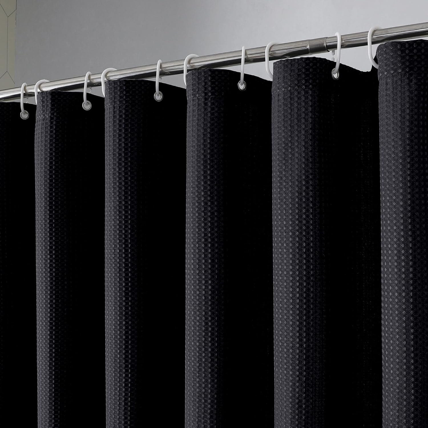Luxury Hotel-Quality Black Shower Curtain Set