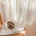 ENJOYBRIDAL Off White Boho Curtains 96 in 2 Panels - Semi Sheer