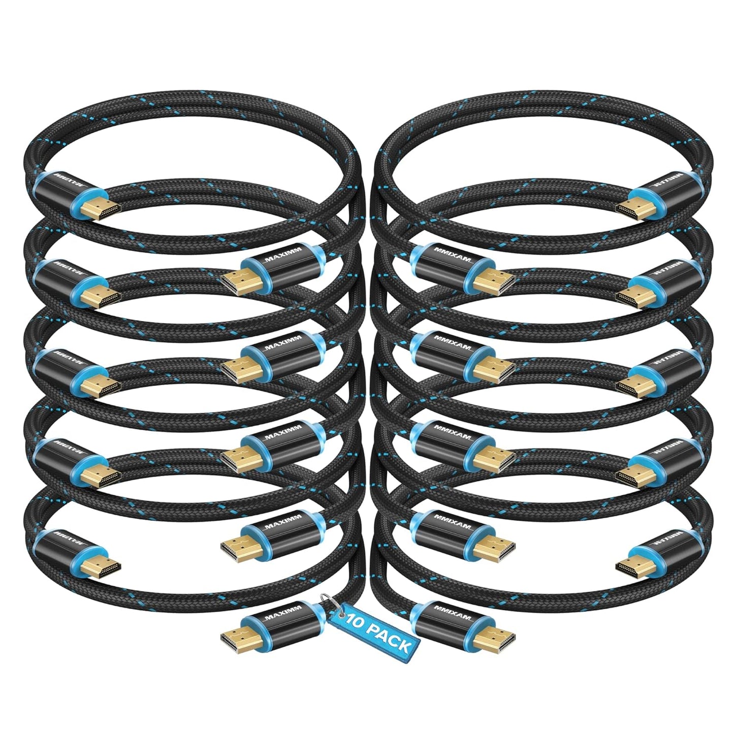 Maximm HDMI Cable 4K Ultra HD 2 Foot Pack for High Speed