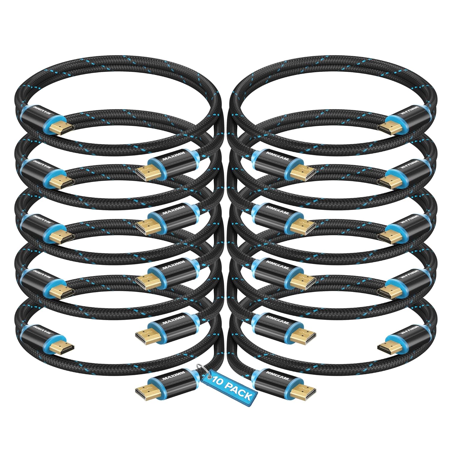 Maximm HDMI Cable 4K Ultra HD 2 Foot Pack for High Speed