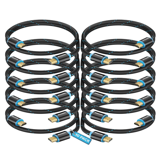 Maximm HDMI Cable 4K Ultra HD 2 Foot Pack for High Speed