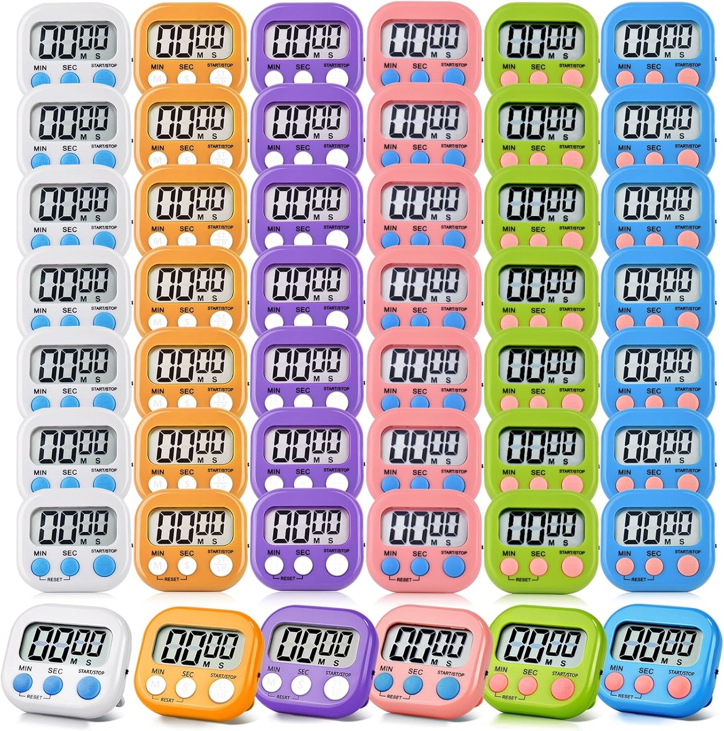 48 Pack Digital Kitchen Timer with Big Display for Cooking