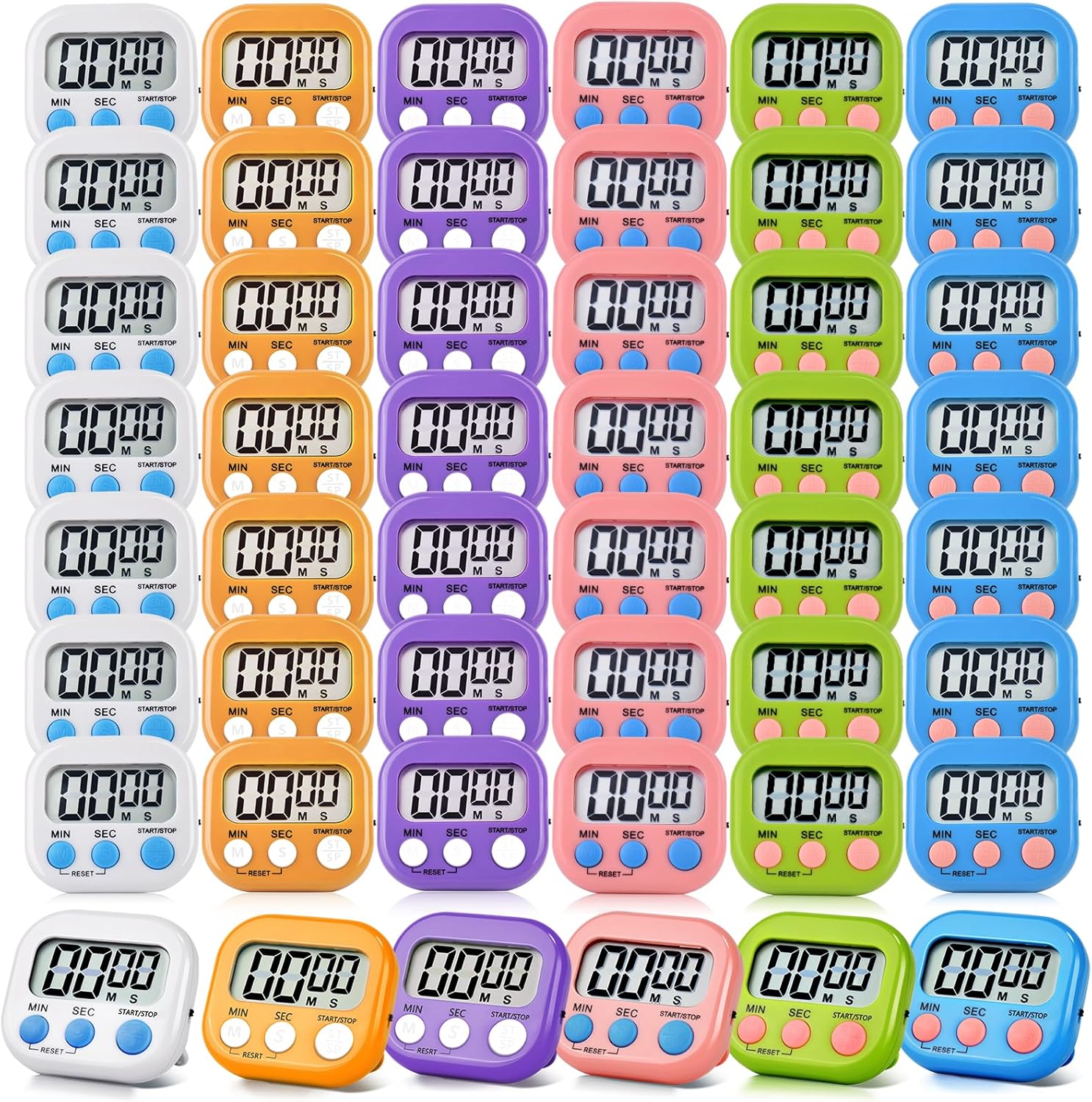 48 Pack Digital Kitchen Timer with Big Display for Cooking