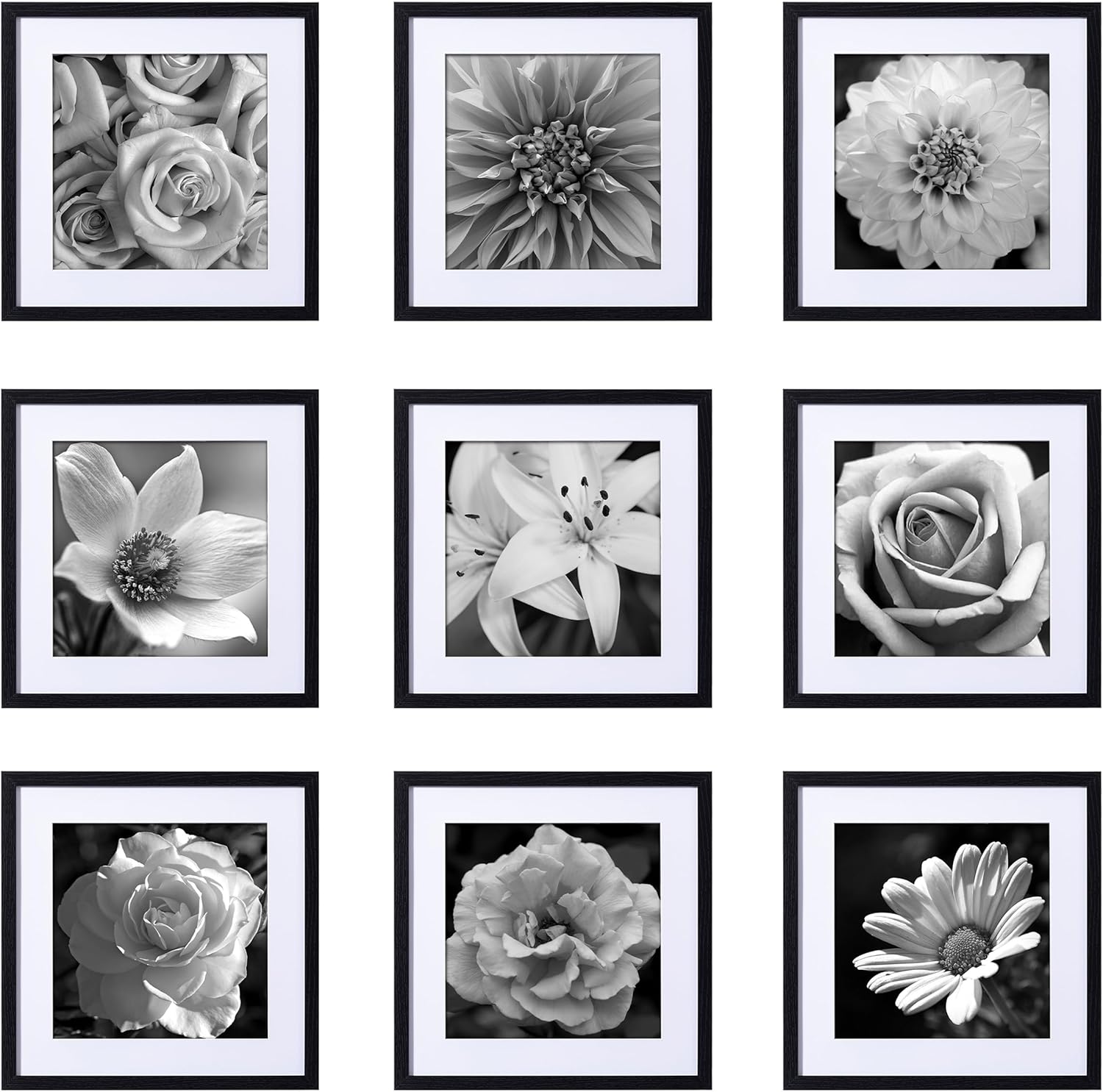 eletecpro 16x16 Picture Frames Set of 9 for Gallery Wall Decor