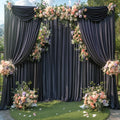 20ft x 15ft Black Wrinkle Free Backdrop Curtains for Weddings - Tall
