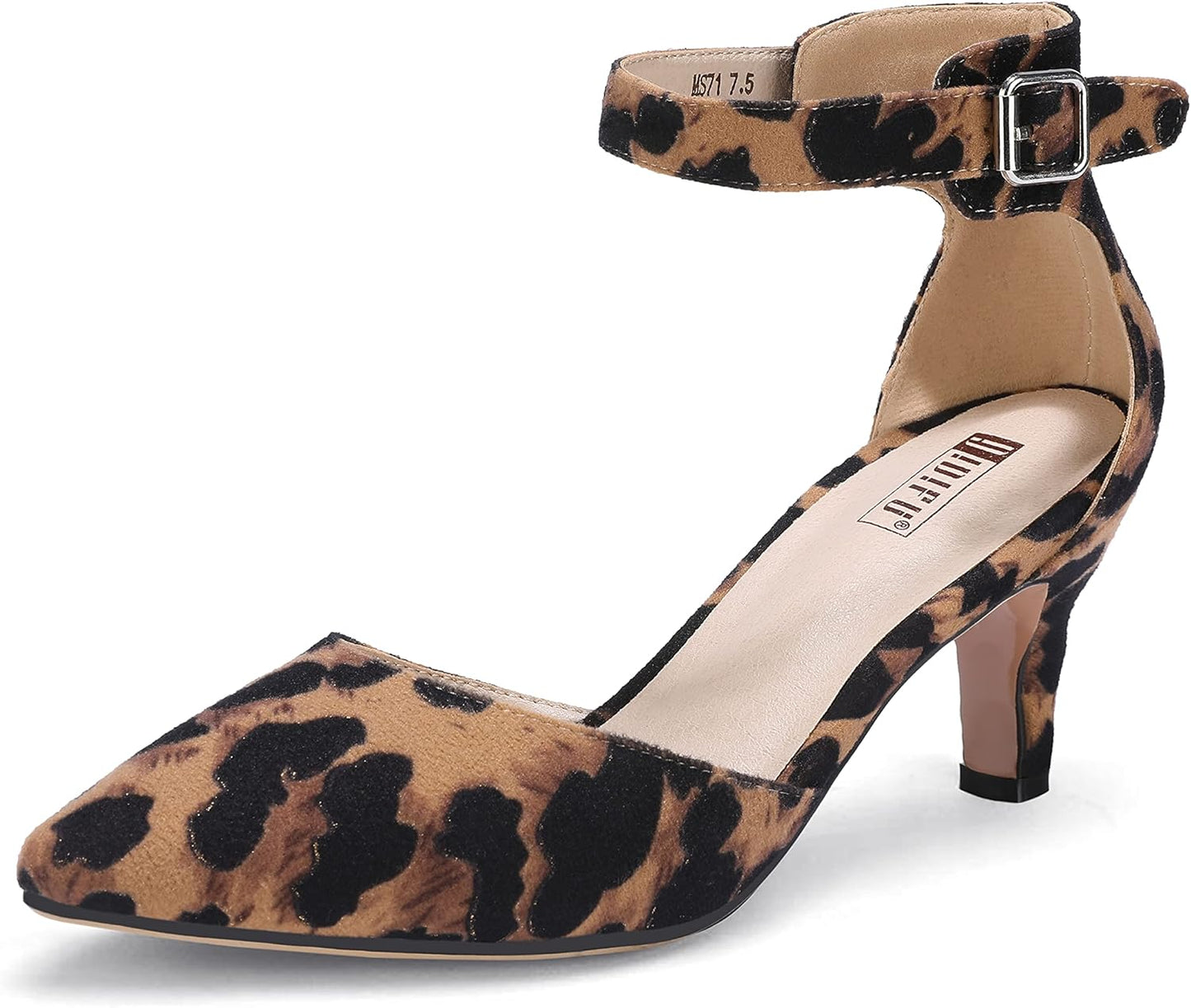 IDIFU Women's D'Orsay Pumps Low Kitten Heels for Dressy Occasions