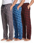 Men's Soft Cotton Flannel Pajama Pants 3-Pack - Comfortable Lounge in