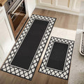 Washable Kitchen Rugs Set of 2 Non-Slip Mats - Absorbent Protector
