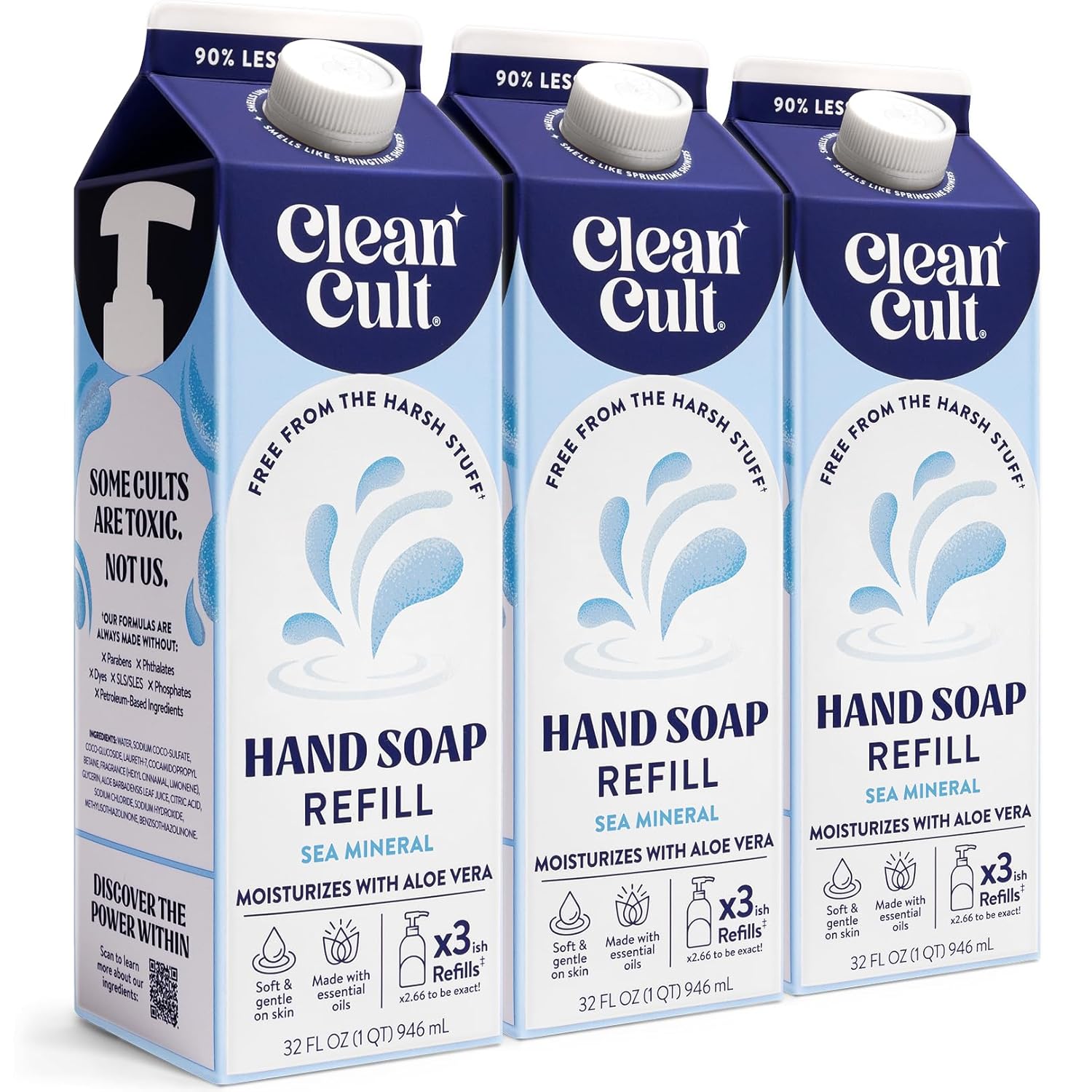 Cleancult Liquid Hand Soap Refills - Sea Minerals for Sensitive Skin