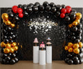 Black Shimmer Wall Backdrop 48pcs Sequin Panels - Photo Wall