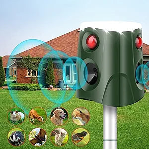 Outdoor Solar Animal Repeller with Ultrasonic Technology for Yard