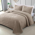 Exclusivo Mezcla Ultrasonic King Quilt Bedding Set - Lightweight Taupe