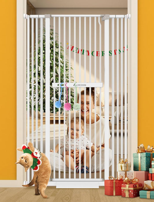 60 Inch Extra Tall Cat Gate for Doorway with No Climb Design