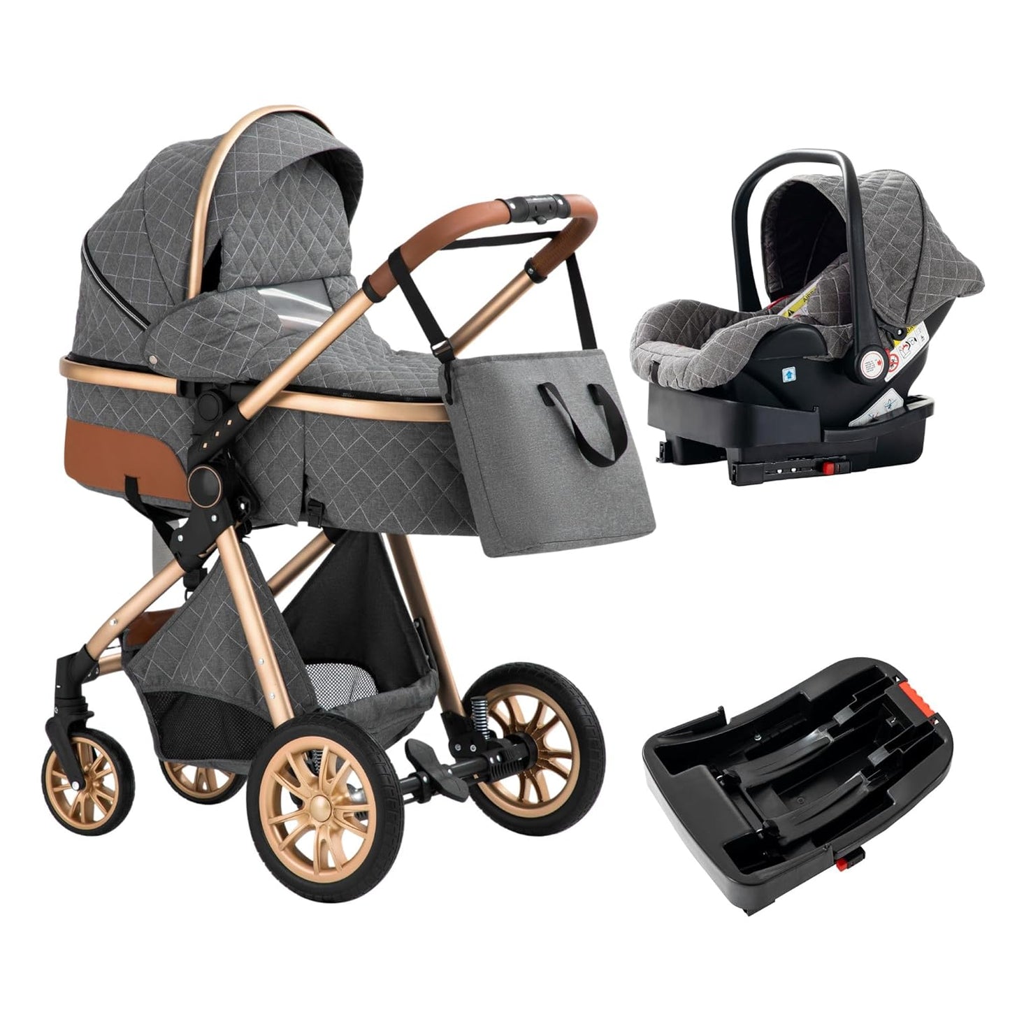 3-in-1 Baby Stroller Travel System with Adjustable Features