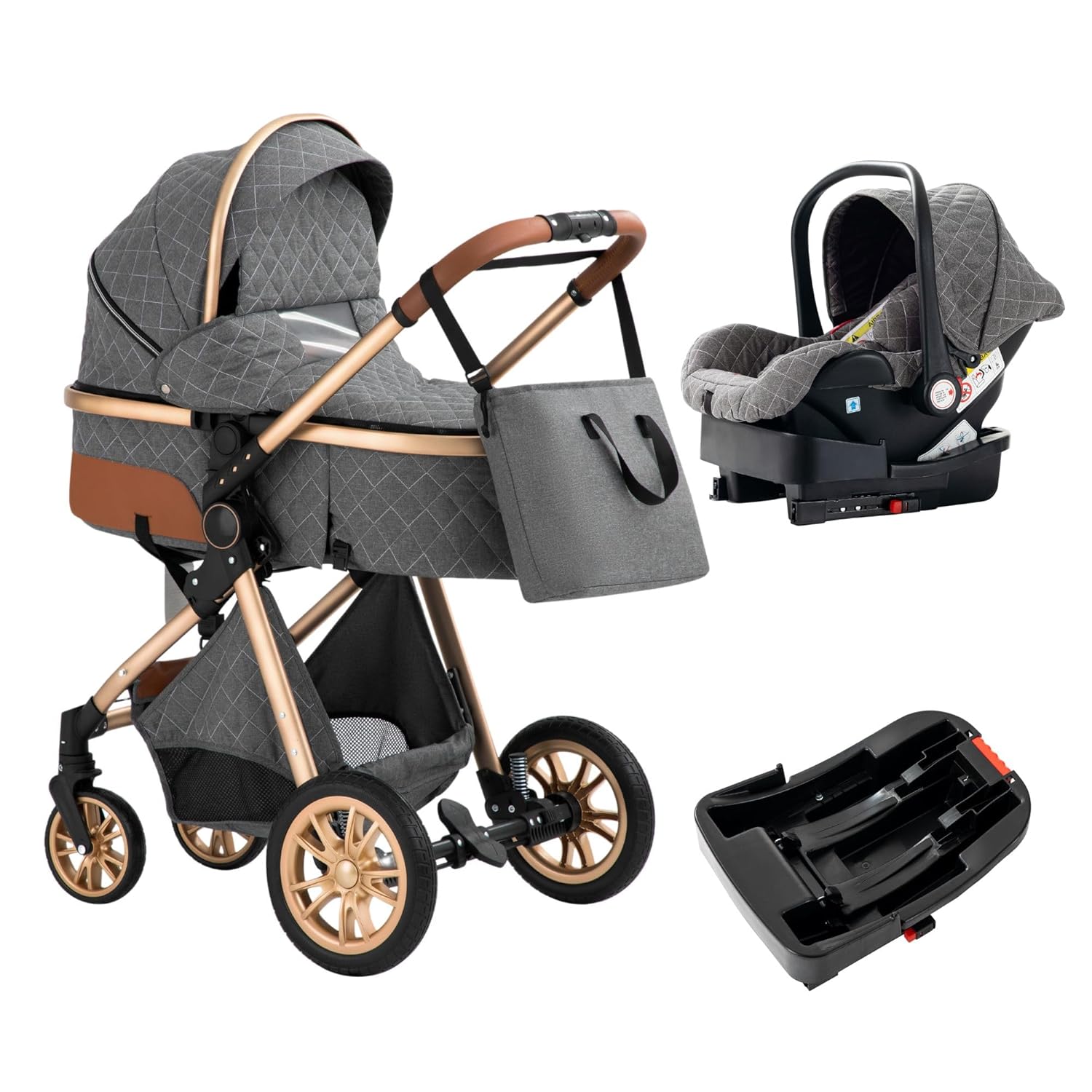 3-in-1 Baby Stroller Travel System with Adjustable Features