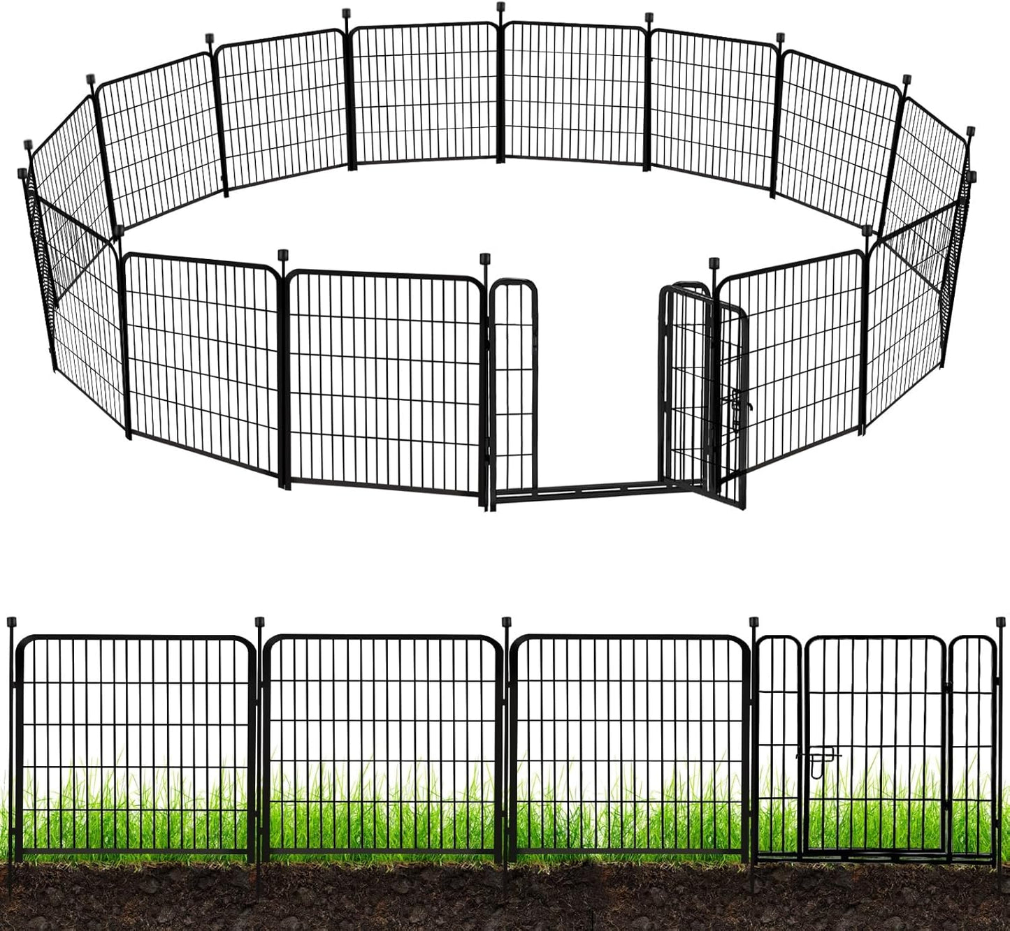 ADAVIN Tall Garden Fence 40 in High 31 Ft Long with Gate
