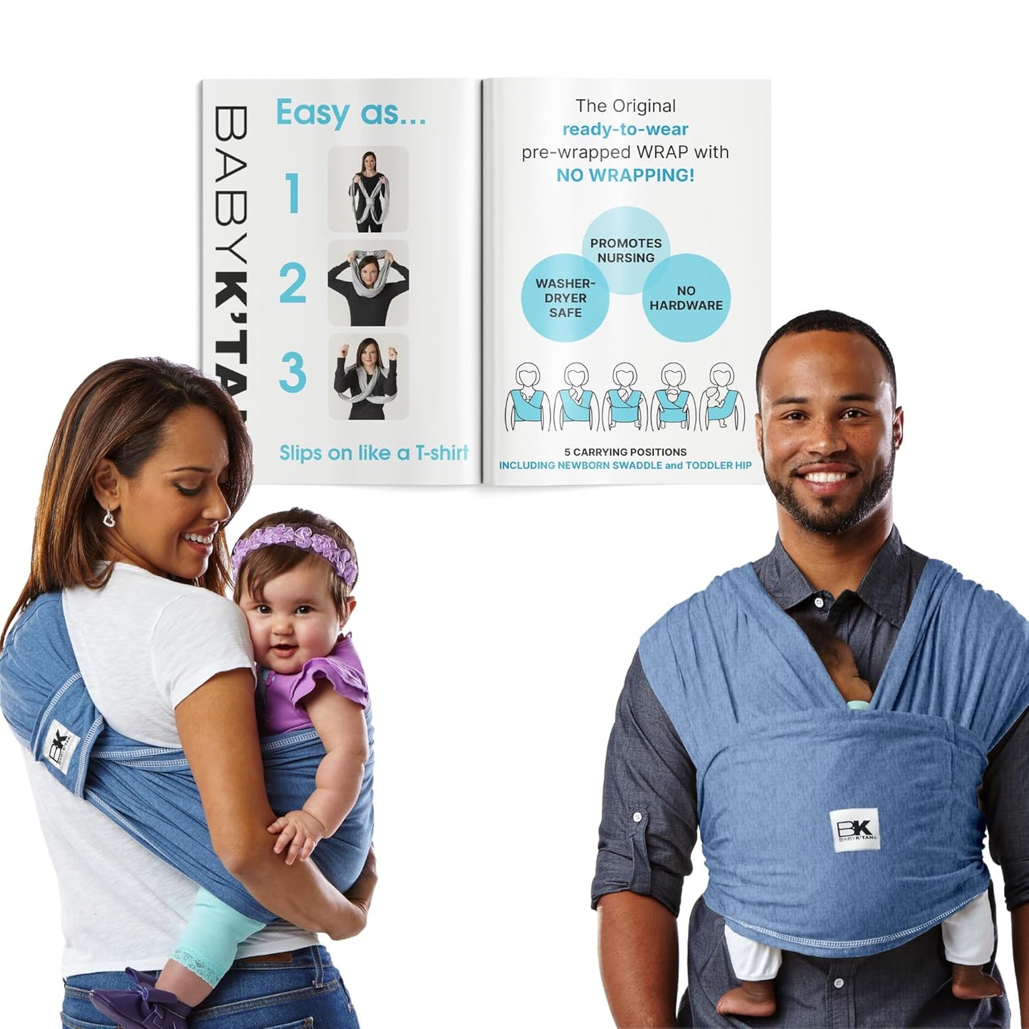 Original Baby K'tan Baby Carrier: Easy Pre-Wrapped Sling for Infants