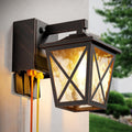 Porch Lights with Outlet Dusk to Dawn Outdoor Light with GFCI Outlet