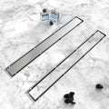 Linear Shower Drain 12 in Brushed Nickel - Tile Insert Drain