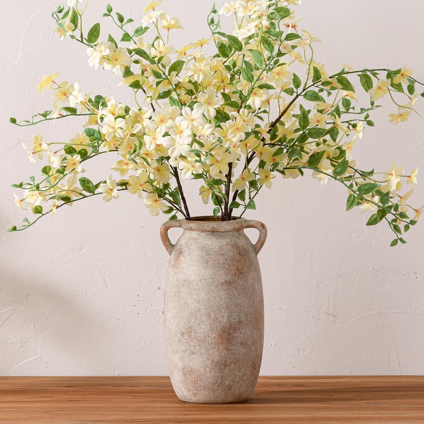 Ceramic Flower Vase 12 inch Rustic Decorative Pottery for Home