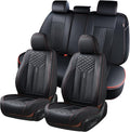 Coverado Car Seat Covers Full Set - Waterproof Leather Fit for 5 Seats