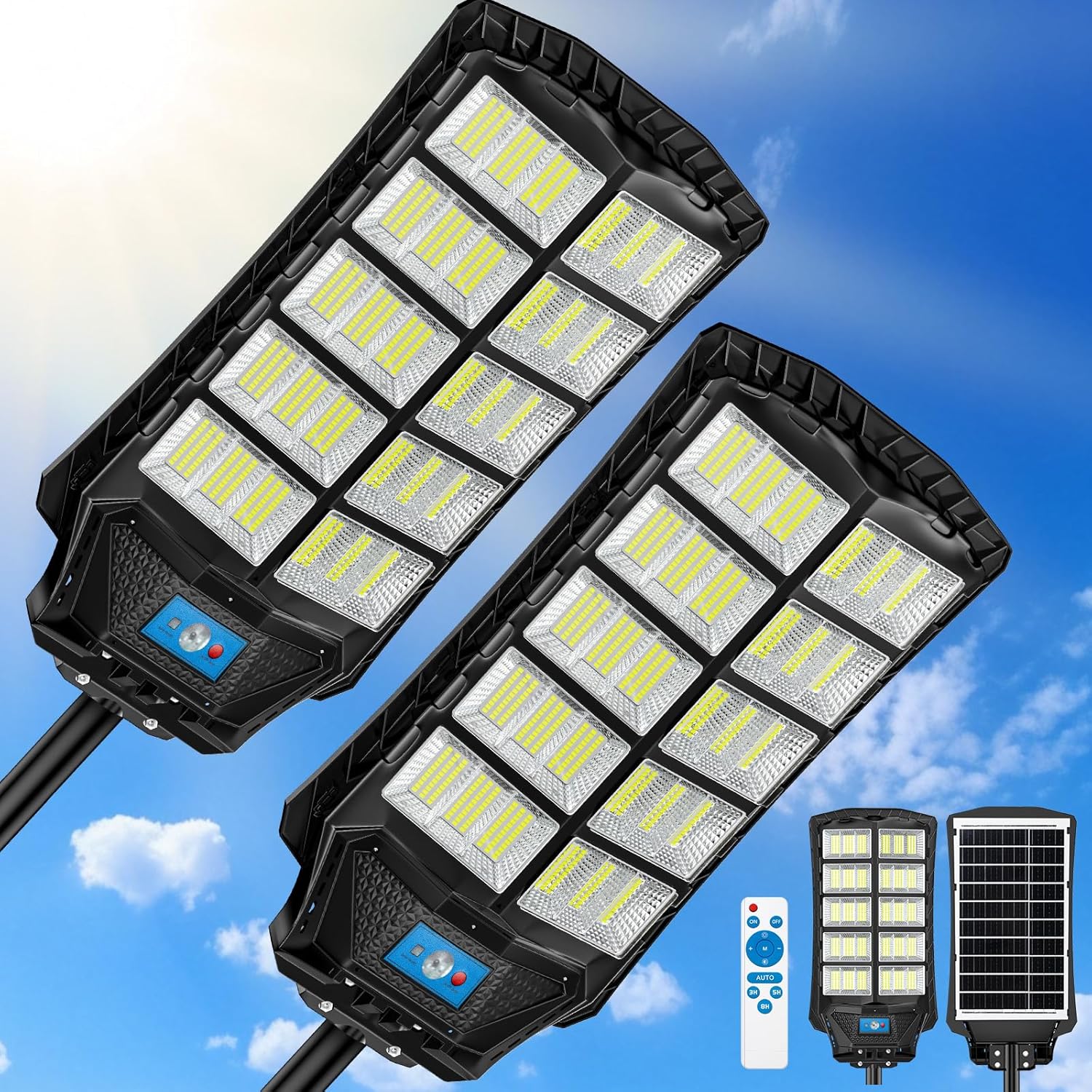 Ultra-Bright 12000W Solar Street Lights for Outdoor Use