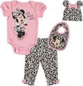 Disney Minnie Mouse Baby Girls 4-Piece Bodysuit Set - Soft & Cute