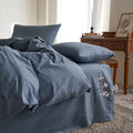 Wake In Cloud Cotton Duvet Cover Set Queen - Linen Feel Comfort