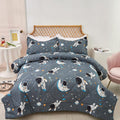 Full Size Kids Comforter Set - Cute Space Theme, Lightweight Comfort