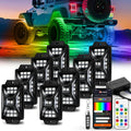 8 Pods Five Sided RGB Rock Lights for Trucks Jeep UTV SUV ATV - Bright