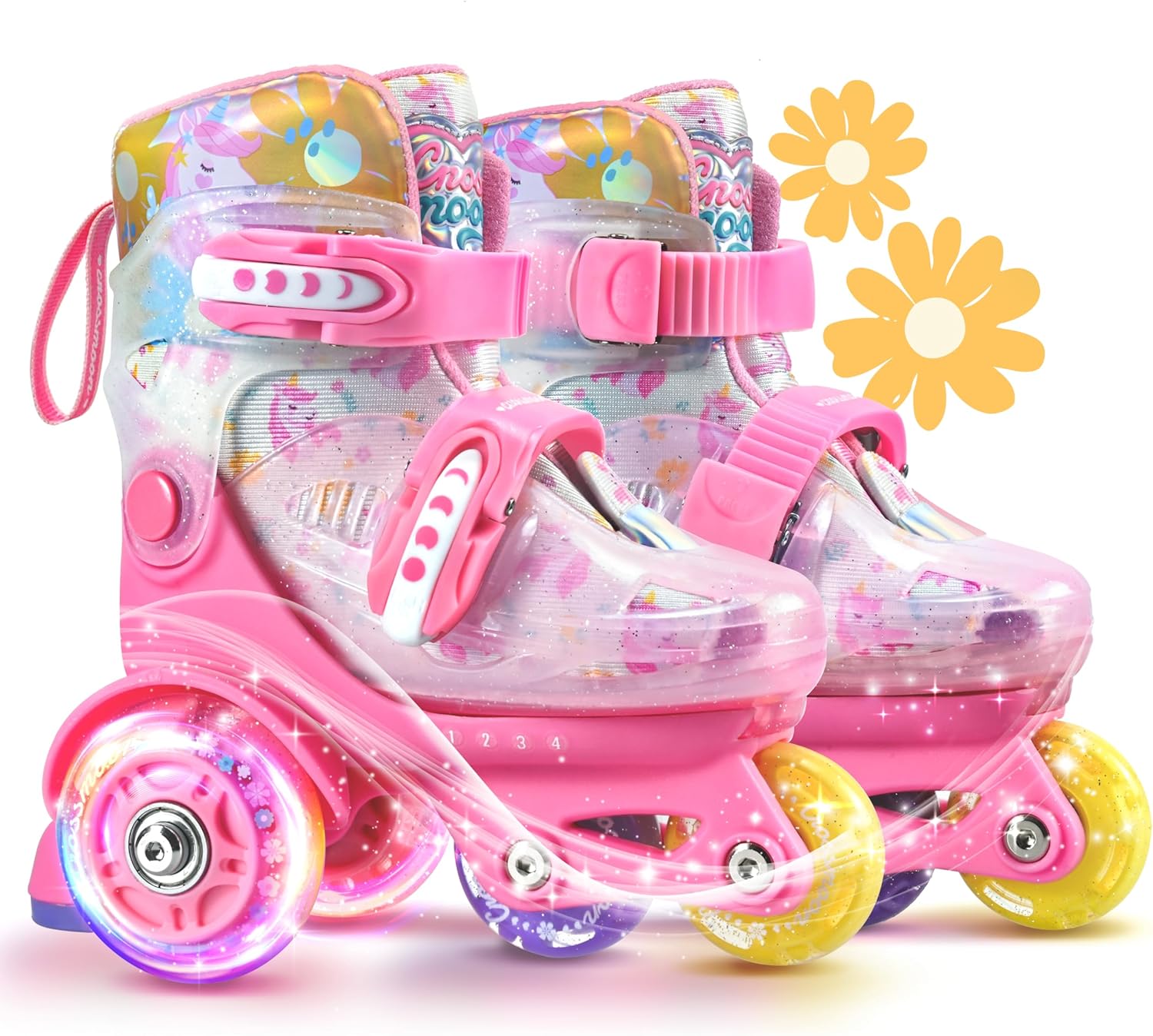 Unicorn Toddler Roller Skates with Light-Up Wheels for Kids